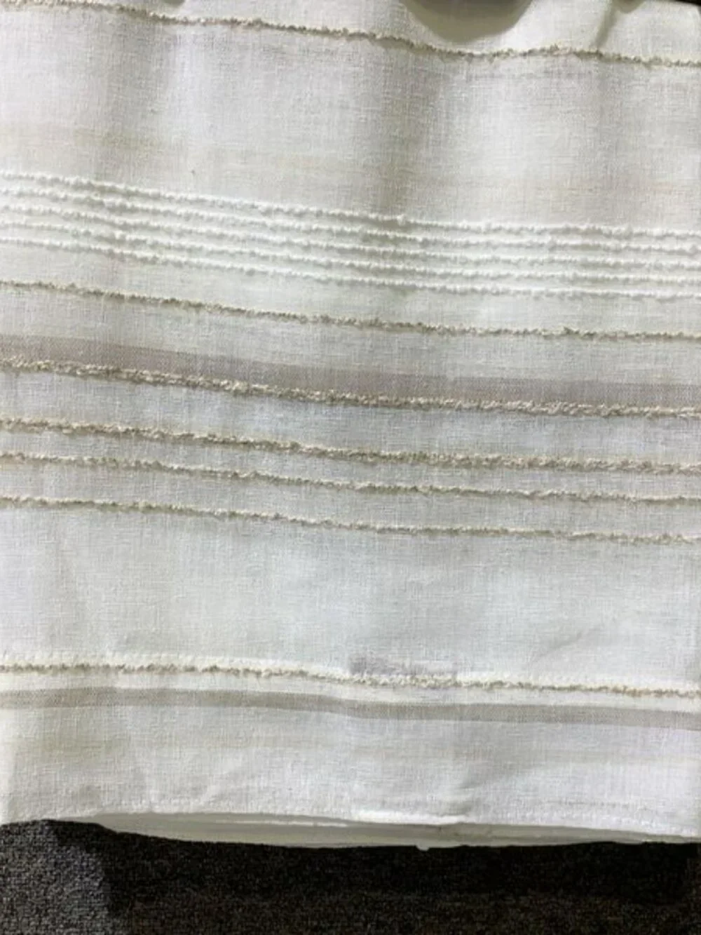 Ralph Lauren Merigold Natural Sheer Curtain Woven Stripe Drape 54